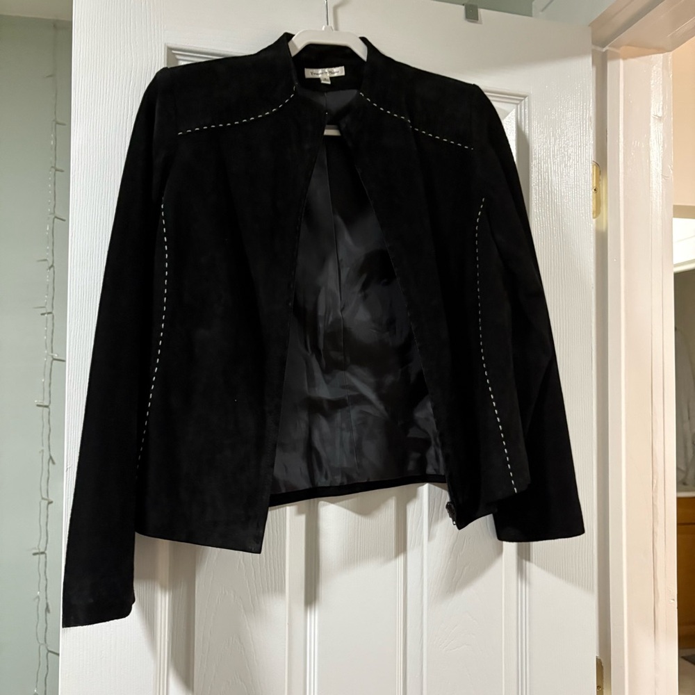 Vintage Yvonne Marie Black Suede Whipstitch Jacket
